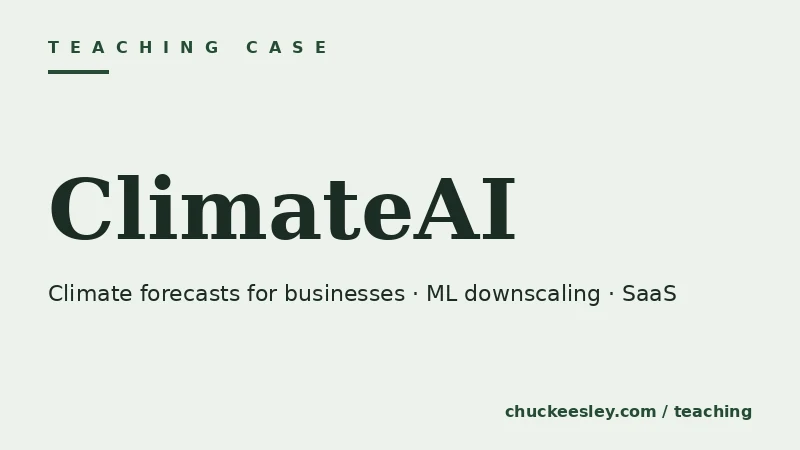 ClimateAI teaching case — Stanford-founded climate forecasting startup