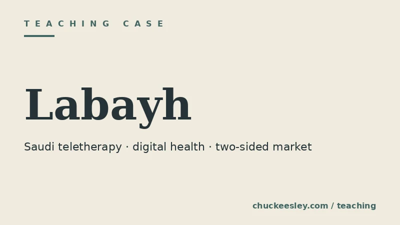 Labayh teaching case — Saudi teletherapy platform