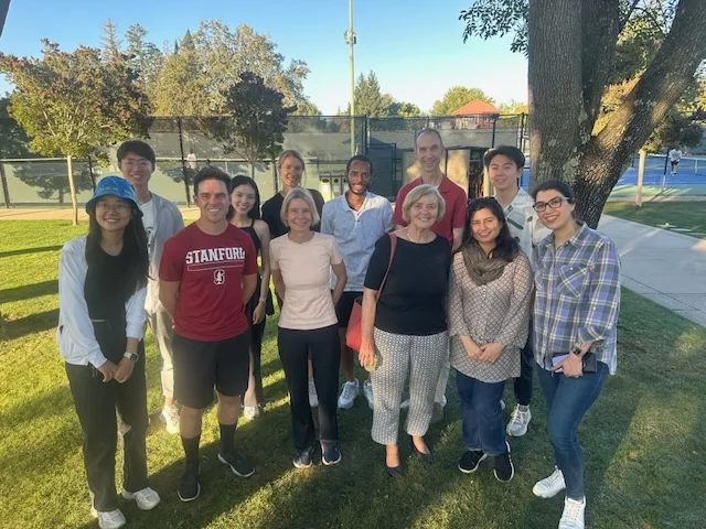 Group photo of Chuck Eesley's Stanford MS&E research group on a recent off-site